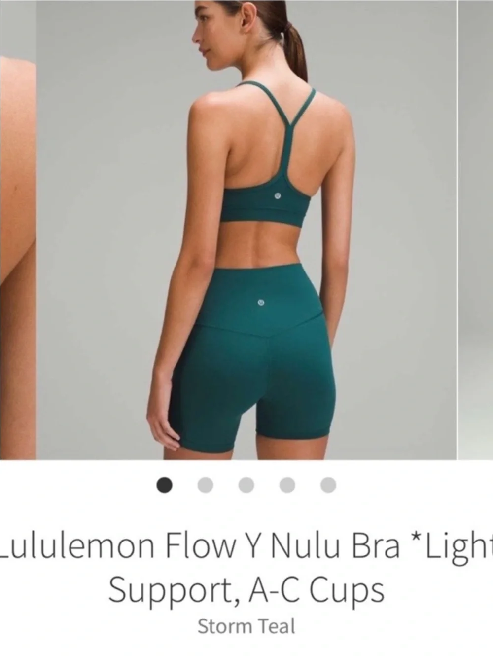 Lululemon Flow Y Bra Storm Teal Sz 6 A/C Cups